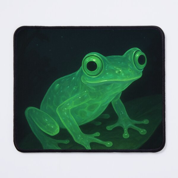 Item preview, Glowing Glass Frog at Night – Rare Translucent Rainforest Amphibian designed and sold by NocturnalNook.