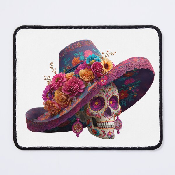 Item preview, Female Sugar Skull with Hat designed and sold by FlatFashionista.