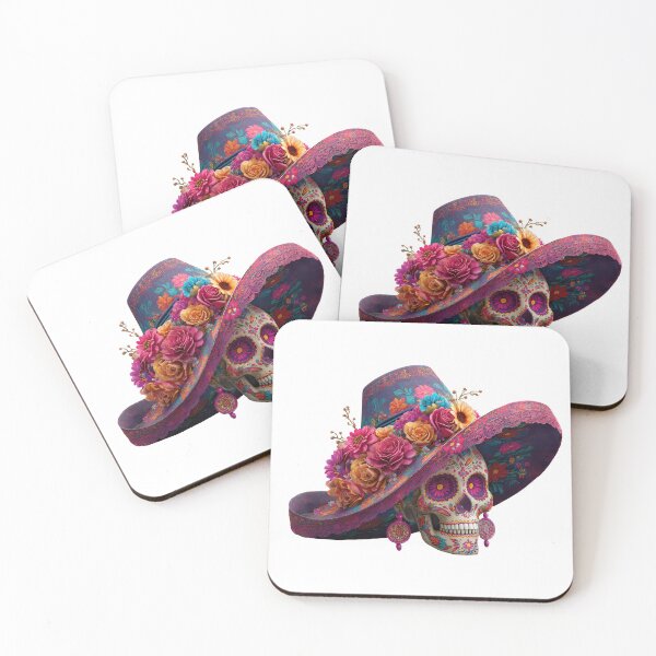 Item preview, Female Sugar Skull with Hat designed and sold by FlatFashionista.