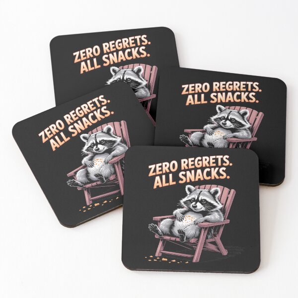 Item preview, Zero regrets all snacks - simply raccoon - Got raccoon - Funky raccoon - Do it with raccoons - Raccoon for all - Inspired by raccoon - Easy raccoon designed and sold by JansenGS.