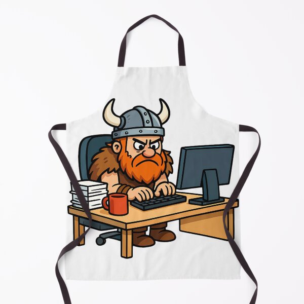 Item preview, Office Viking Cartoon – Funny Viking at Work designed and sold by NorseDrip.