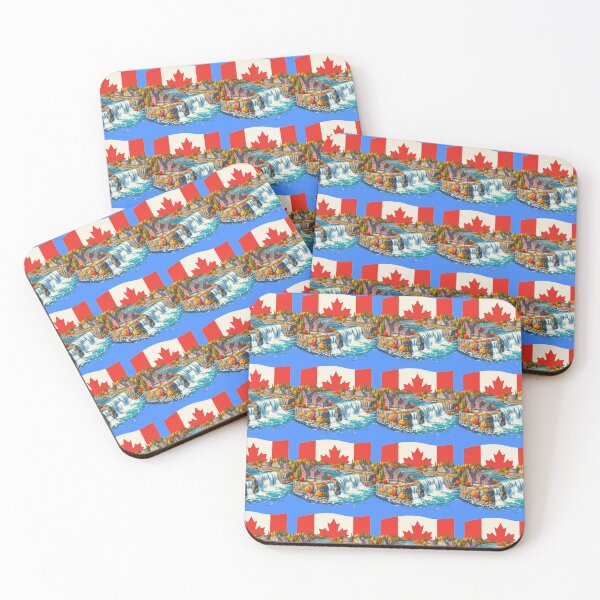 Item preview, Muskoka Lakes and Bracebridge Falls 3D Cute Sketch with Canadian Flag,   designed and sold by PaintMeWorld.