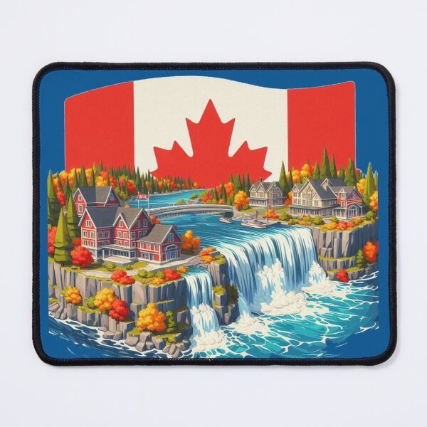 Item preview, Muskoka Lakes and Bracebridge Falls 3D Cute Sketch with Canadian Flag, designed and sold by PaintMeWorld.