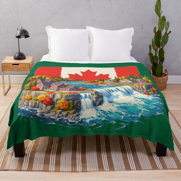 Item preview, Muskoka Lakes and Bracebridge Falls 3D Cute Sketch with Canadian Flag, designed and sold by PaintMeWorld.