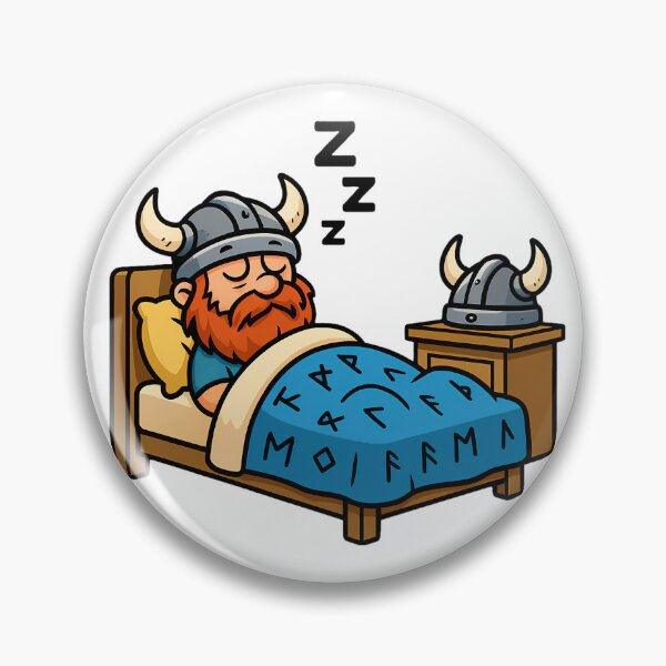 Item preview, Sleeping Viking Cartoon – Funny Viking in Bed designed and sold by NorseDrip.
