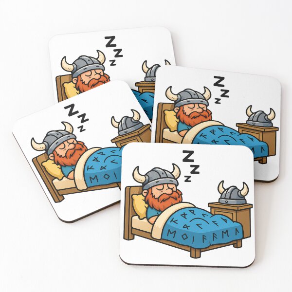 Item preview, Sleeping Viking Cartoon – Funny Viking in Bed designed and sold by NorseDrip.