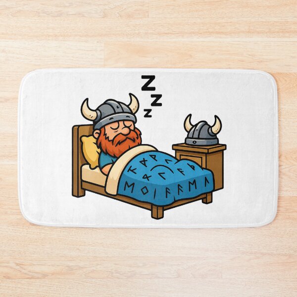 Item preview, Sleeping Viking Cartoon – Funny Viking in Bed designed and sold by NorseDrip.