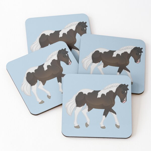 Item preview, Cute Cartoon Horse - Trotting Tobiano Illustration  designed and sold by Art By Drina.