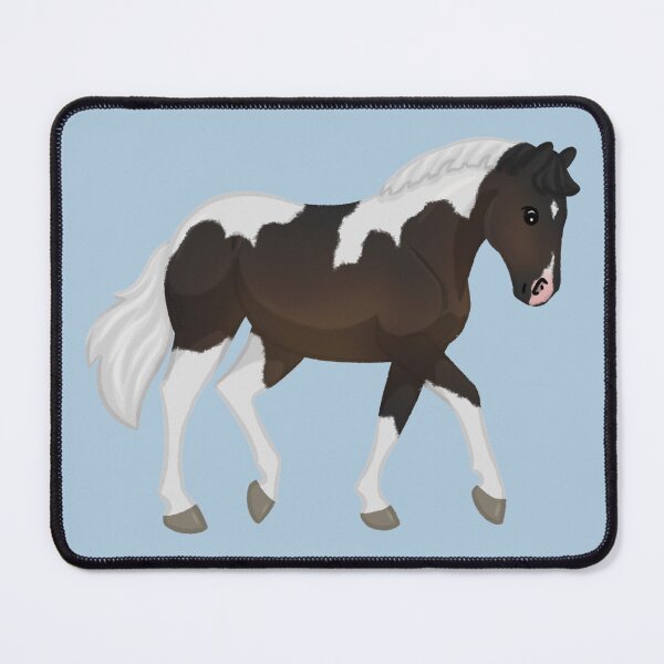 Item preview, Cute Cartoon Horse - Trotting Tobiano Illustration designed and sold by Art By Drina.
