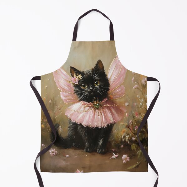 Item preview, Beautiful Black Kitten Dressed as a Pink Fairy Cute Magical Fantasy Art designed and sold by baggycatsworld.