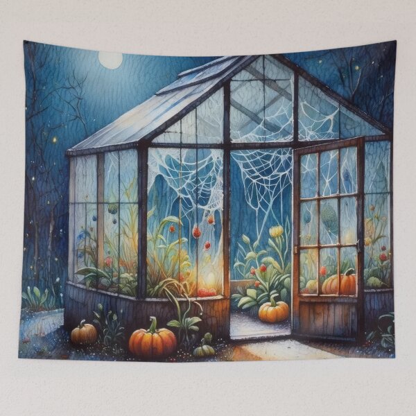 Item preview, Haunted Greenhouse – Pumpkins & Moonlight designed and sold by Ombrya.