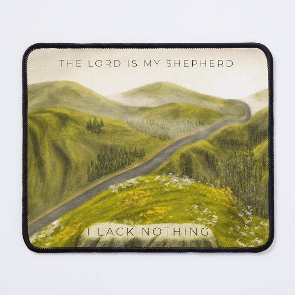 Item preview, The Shepherd's Provision Psalm 23 Art - Minimalist Bible Verse Print - Shepherd's Crook River designed and sold by BhupiVision.