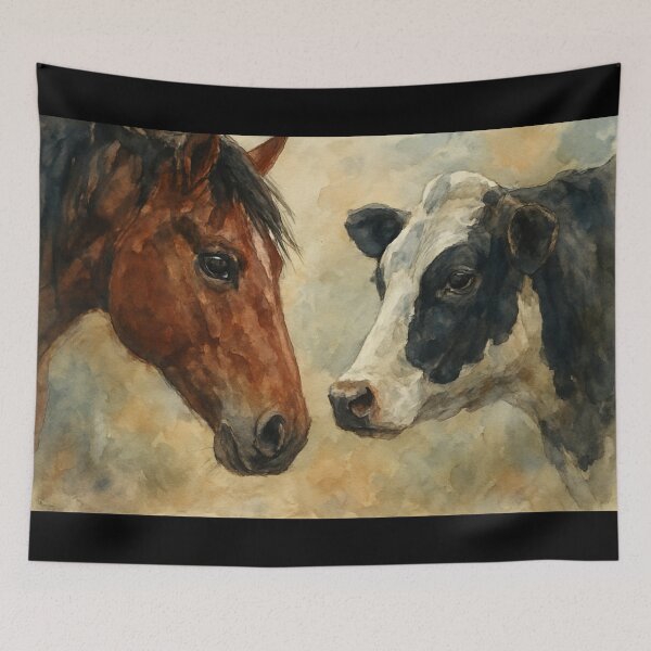 Item preview, Cutting horse - in watercolor style designed and sold by DamioPolArt.