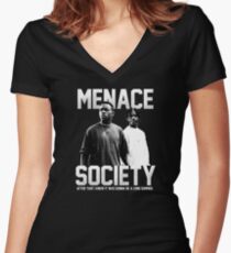 Larger Than Steven Seagal Women's Fitted V-Neck T-Shirt