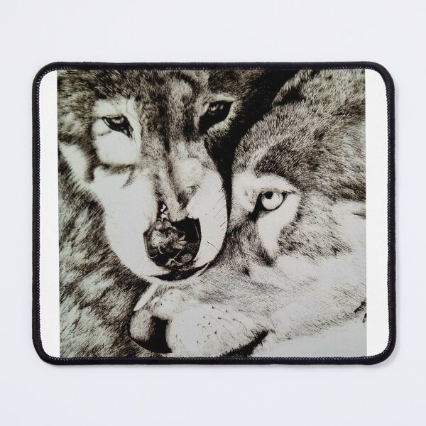 Item preview, Wolf Couple Sticker – Romantic Wildlife Art designed and sold by L2Dcreations.