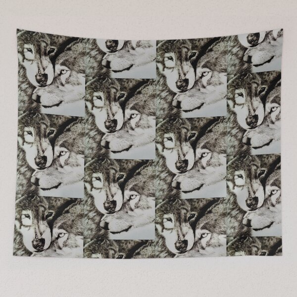 Item preview, Wolf Couple Sticker – Romantic Wildlife Art designed and sold by L2Dcreations.