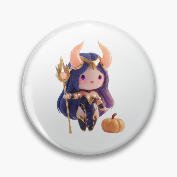Item preview, Hekate Chibi – Cute Halloween Witch Goddess with Pumpkin and Magic Staff designed and sold by GoldenChiArt.