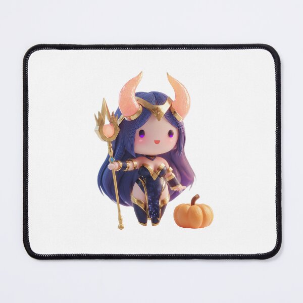 Item preview, Hekate Chibi – Cute Halloween Witch Goddess with Pumpkin and Magic Staff designed and sold by GoldenChiArt.