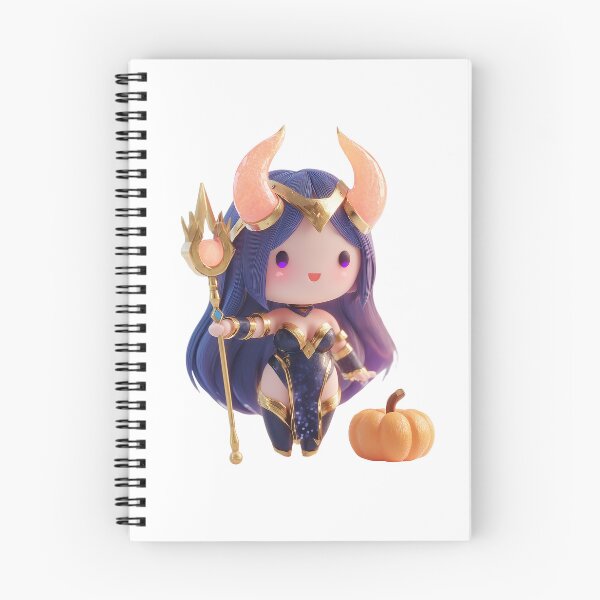 Item preview, Hekate Chibi – Cute Halloween Witch Goddess with Pumpkin and Magic Staff designed and sold by GoldenChiArt.
