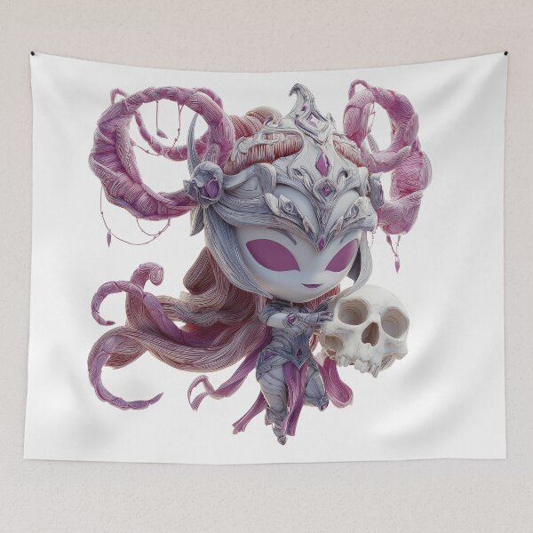 Item preview, Hekate Chibi – Cute Halloween Witch Goddess with Skull and Magic Power designed and sold by GoldenChiArt.