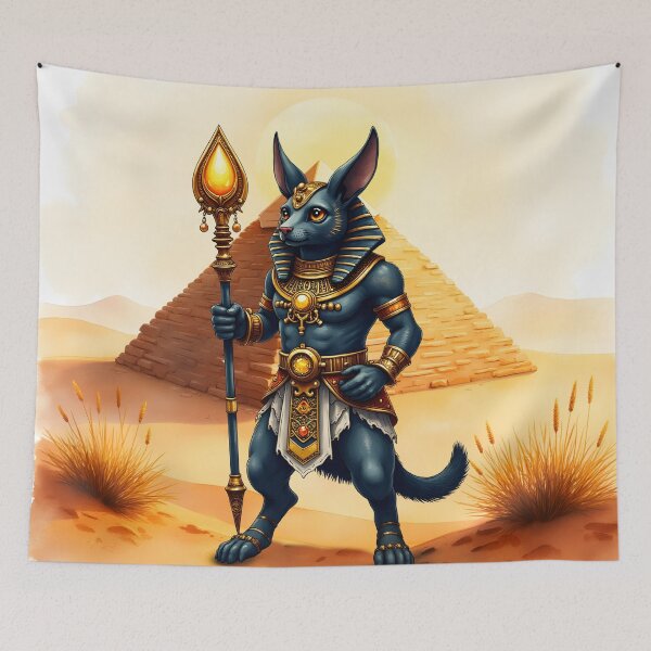 Item preview, Cartoon Anubis – Egyptian God of the Afterlife designed and sold by nicky2342.