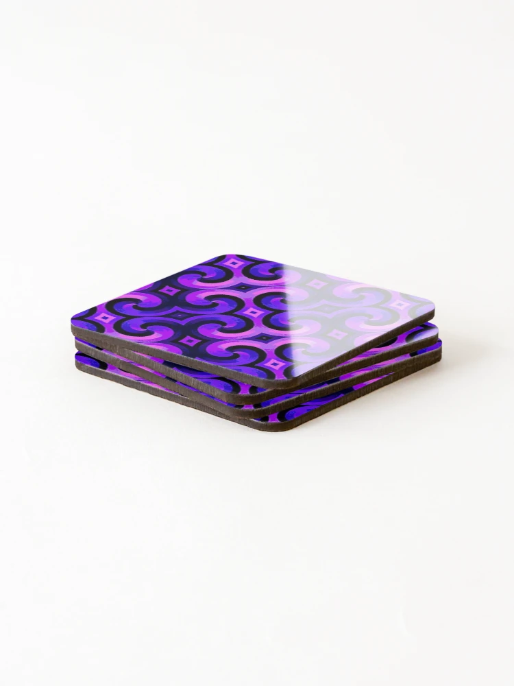 Thumbnail 4 of 5, Coasters (Set of 4), Violet Pattern designed and sold by ViaARTfactory.