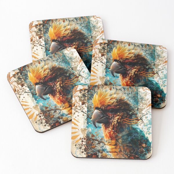 Item preview, Colorful parrot collage designed and sold by clarazen.