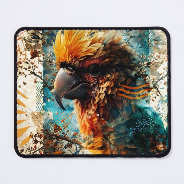 Item preview, Colorful parrot collage designed and sold by clarazen.