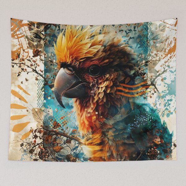 Item preview, Colorful parrot collage designed and sold by clarazen.