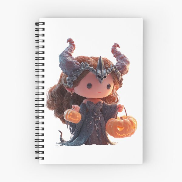 Item preview, Hekate Chibi – Cute Halloween Witch Goddess with Pumpkin Horn Crown designed and sold by GoldenChiArt.
