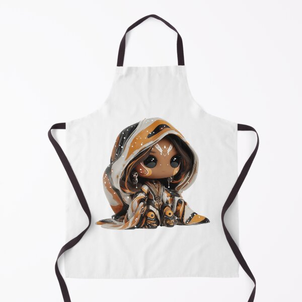 Item preview, Hekate Chibi – Cute Halloween Witch Goddess with Starry Cloak and Masks designed and sold by GoldenChiArt.