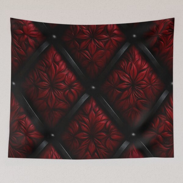 Item preview, Crimson Leather Grid designed and sold by Kaleidoscope Print.