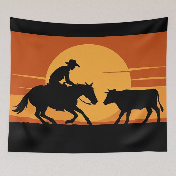 Item preview, Cutting horse - retro sunset designed and sold by DamioPolArt.