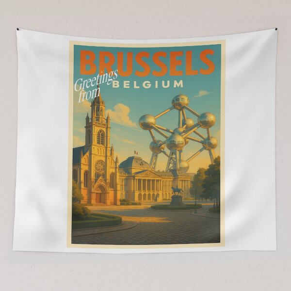 Item preview, Greetings from BRUSSELS Belgium - (THREE LANDMARKS) designed and sold by Earth Celebration Designs.