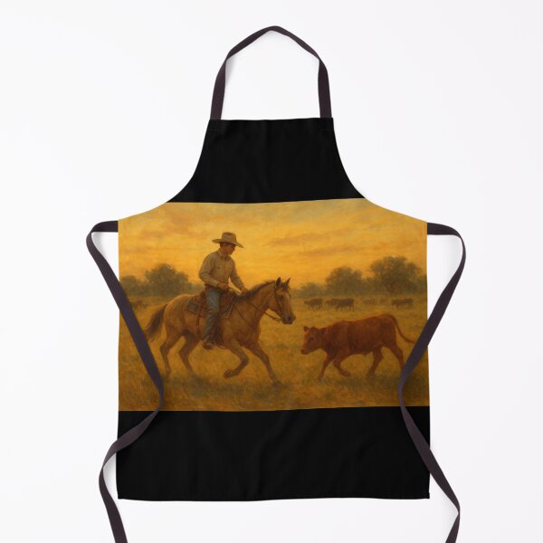 Item preview, Cutting horse - serene ranch scene designed and sold by DamioPolArt.