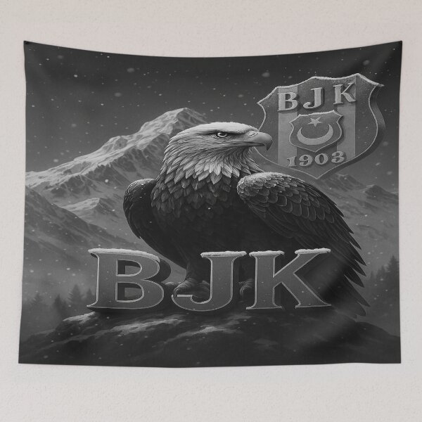 Item preview, Majestic Eagle with BJK Emblem in Snowy Mountains designed and sold by VISTRAS.