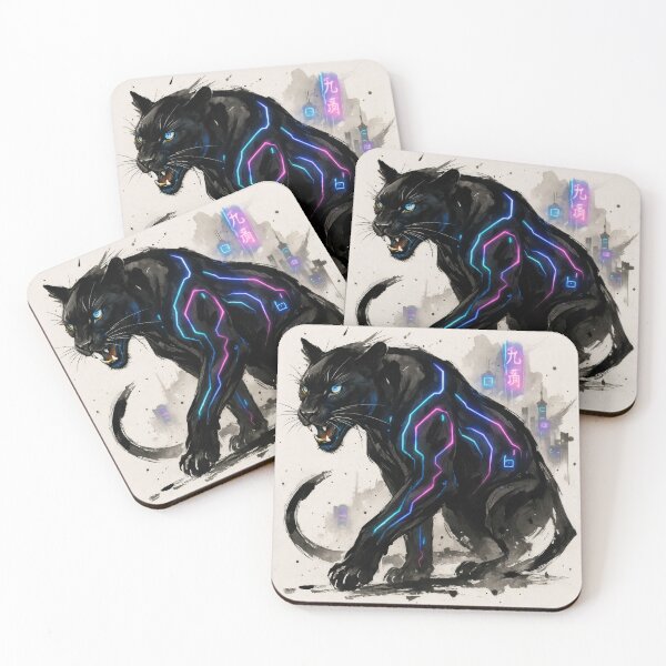 Item preview, AI Cyberpunk Panther with Neon Veins Illustration designed and sold by BreakingWorse.