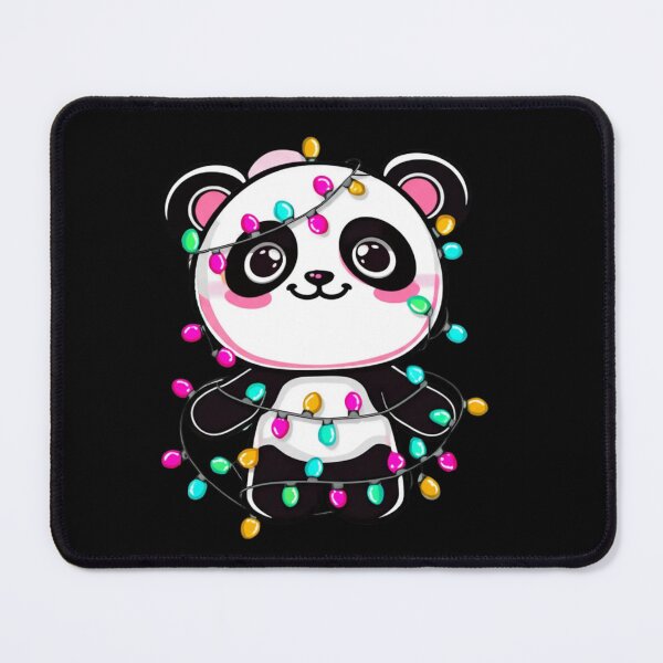 Item preview, Cute Chibi Panda Tangled in Christmas Lights – Funny Kawaii Holiday designed and sold by ColorSplash123.