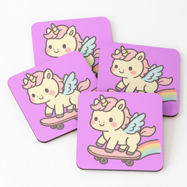 Item preview, Rainbow baby pegasus on skateboard designed and sold by kyokugen.