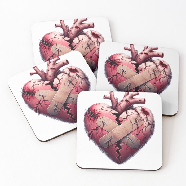 Item preview, Symbolic Broken Heart with Bandaids Depicting Healing and Emotional Resilience designed and sold by KanDa-Shop.