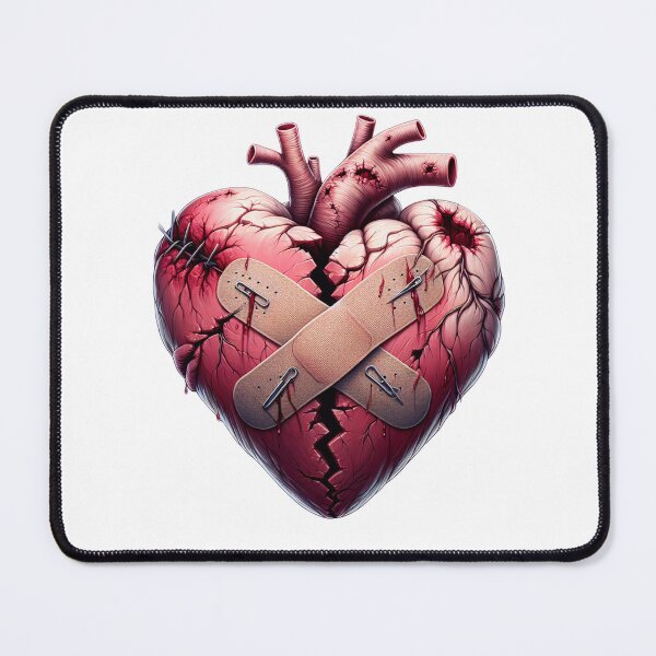 Item preview, Symbolic Broken Heart with Bandaids Depicting Healing and Emotional Resilience designed and sold by KanDa-Shop.