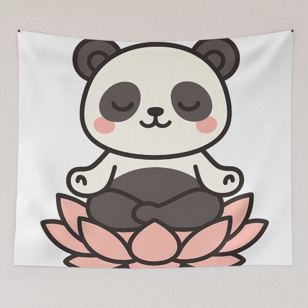 Item preview, Meditating Panda on Lotus designed and sold by kyokugen.