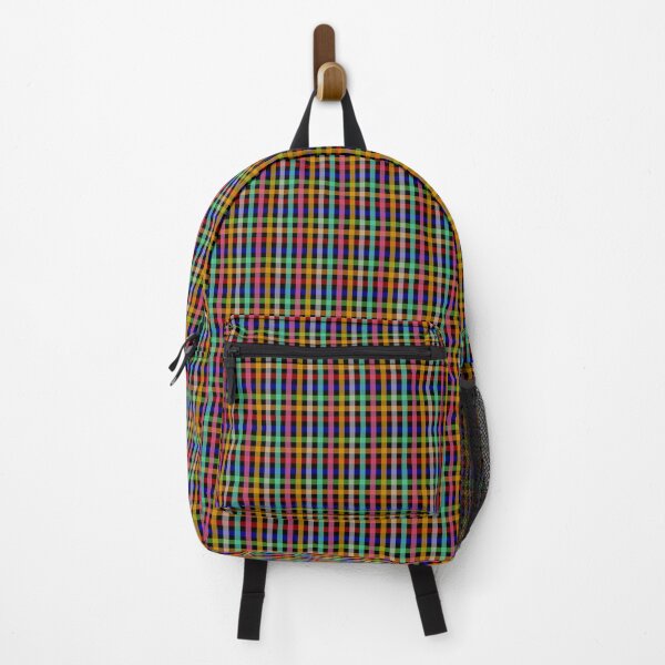 Item preview, Multicolored Gingham Check Plaid - Black Background designed and sold by PatternTitan.