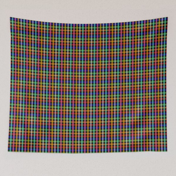 Item preview, Multicolored Gingham Check Plaid - Black Background  designed and sold by PatternTitan.