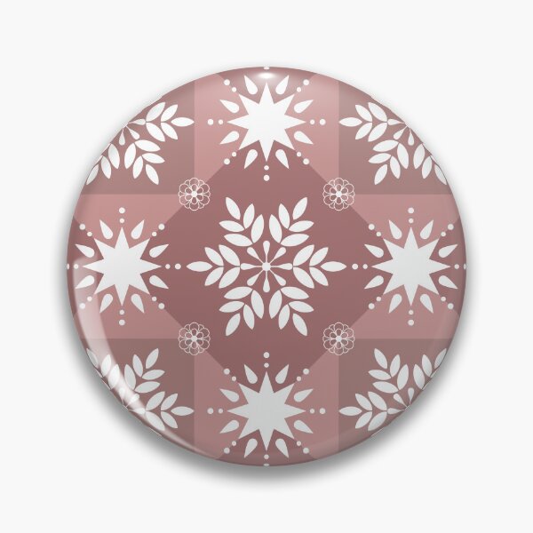 Item preview, Seamless decorative pattern with white floral leafy and starburst motifs on a reddish brown background designed and sold by Crispifly.