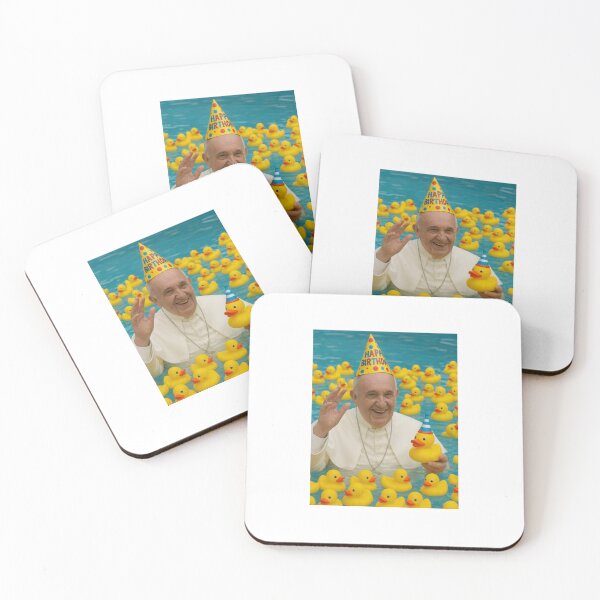 Item preview, Pope francis pool rubber duck party hat birthday funny prank meme gift weird designed and sold by CheeseBlueprint.