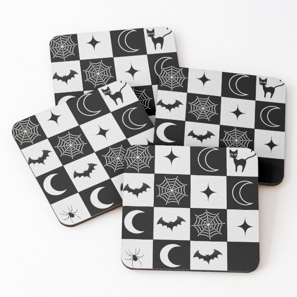 Item preview, Festive Halloween, pumpkins, ghosts, bats, autumn leaves, black background, orange elements, Cute characters, pumpkins with faces designed and sold by Tetiana Pohurska.