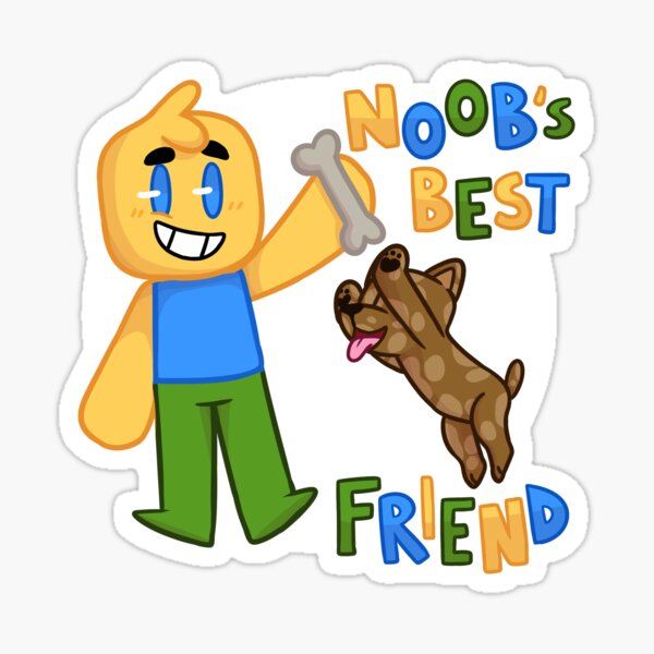 Roblox Noob With Dog Roblox Inspired T Shirt Sticker By Smoothnoob Redbubble - noobs best friend roblox noob with dog roblox inspired t shirt art print by smoothnoob