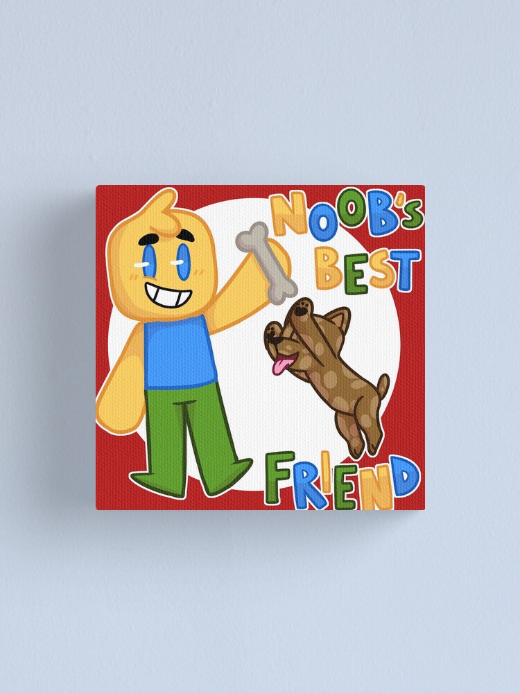 Roblox Noob With Dog Roblox Inspired T Shirt Canvas Print By Smoothnoob Redbubble - noobs party roblox