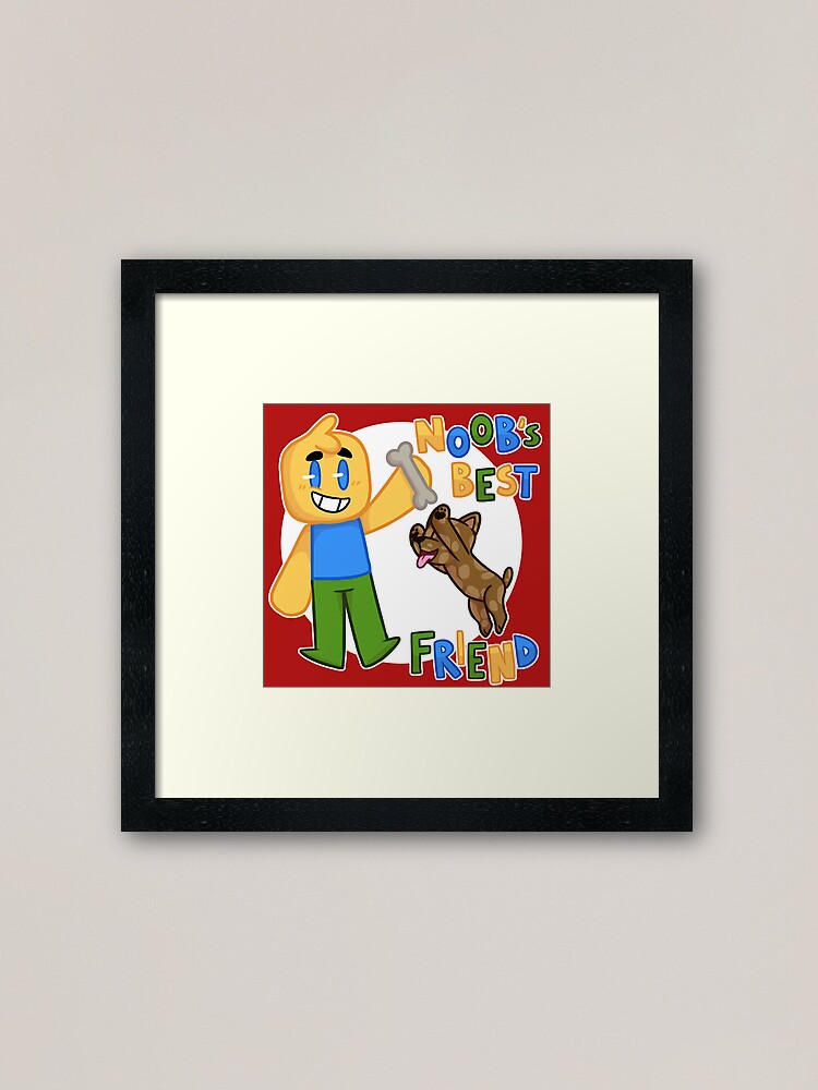Roblox Noob With Dog Roblox Inspired T Shirt Framed Art Print By Smoothnoob Redbubble - dodgeball twitter codes roblox
